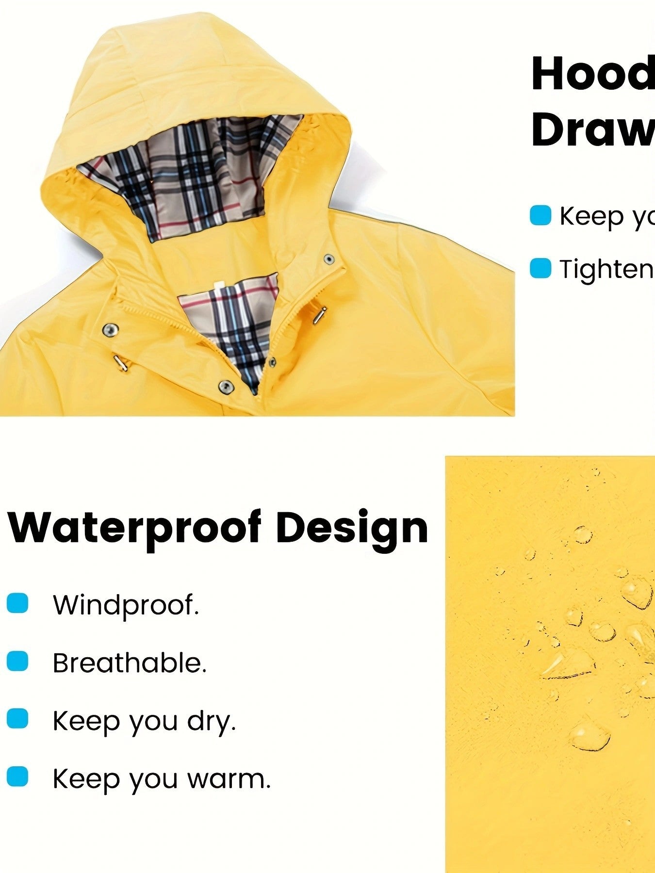 ✨Dernier jour magique : -50 % sur les trenchs longs à capuche imperméables pour femme