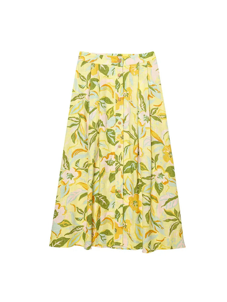 Elvire – ensemble fleuri top court et jupe longue