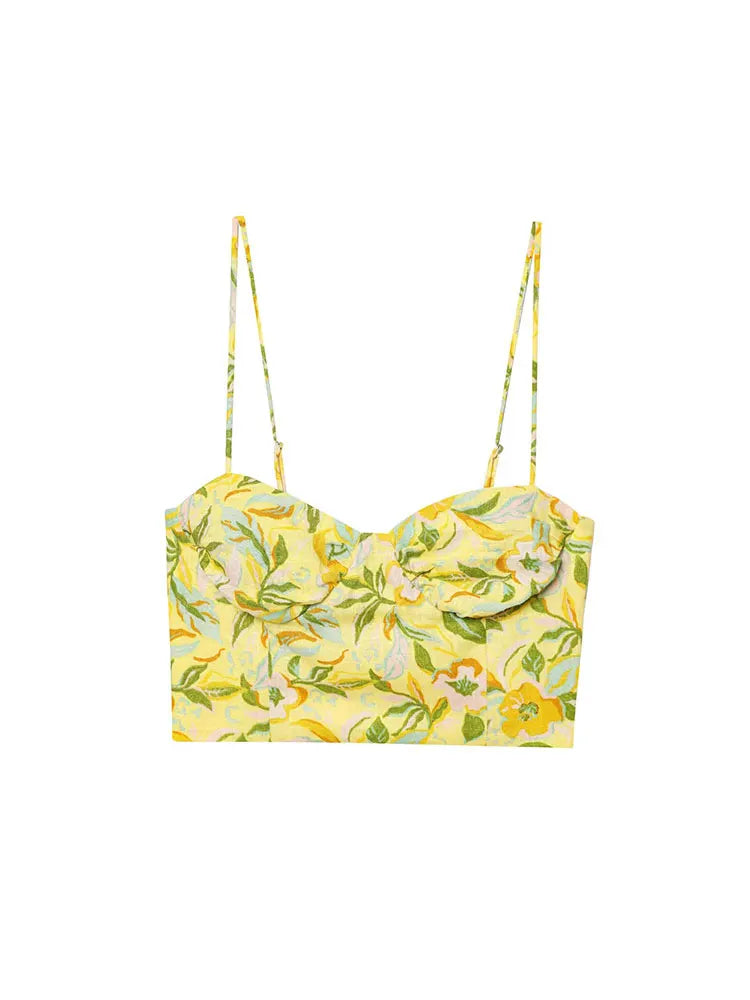 Elvire – ensemble fleuri top court et jupe longue