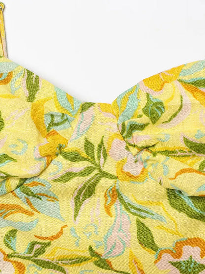 Elvire – ensemble fleuri top court et jupe longue