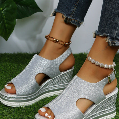 Sandales à talon compensé chic été Brynleigh