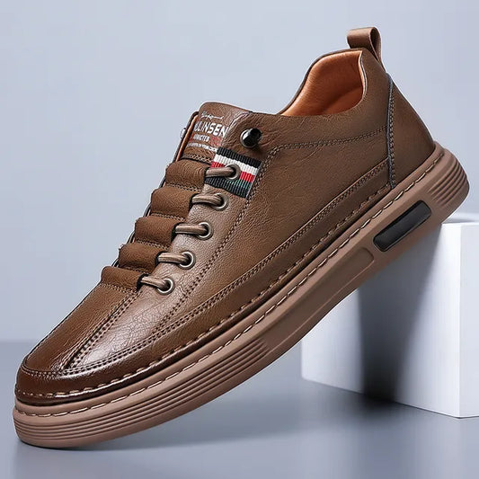 Evalise | Baskets décontractées en cuir véritable Ginny
