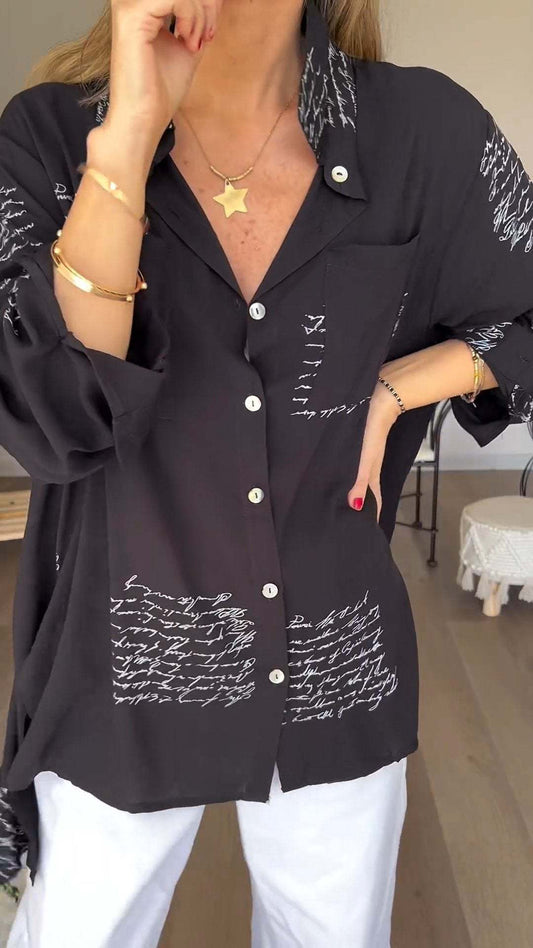Charlotte – chemise imprimée lettre au charme audacieux