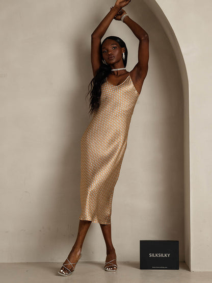 Robe Longue en Soie Pure avec Bretelles Spaghetti