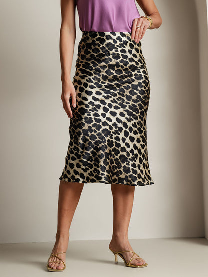 Jupe Élégante Basique en Soie Pure