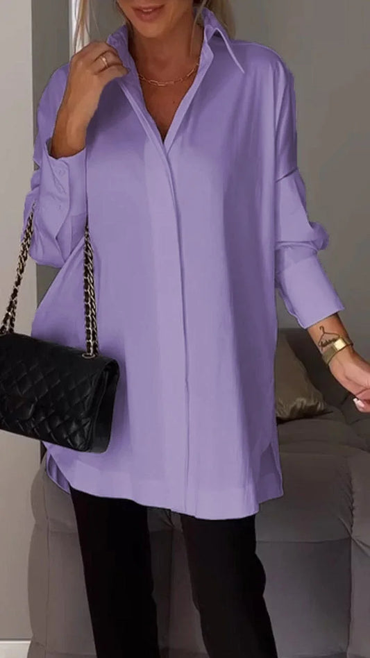 Cosette – chemise fluide à col tailleur oversize