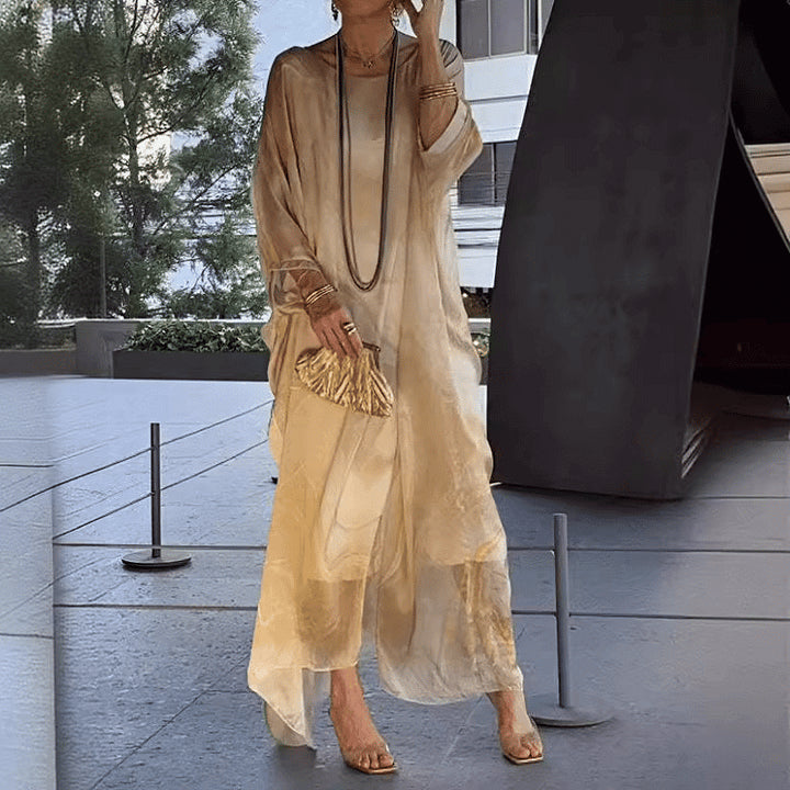 Aileen – robe fluide en chiffon imprimé marbré