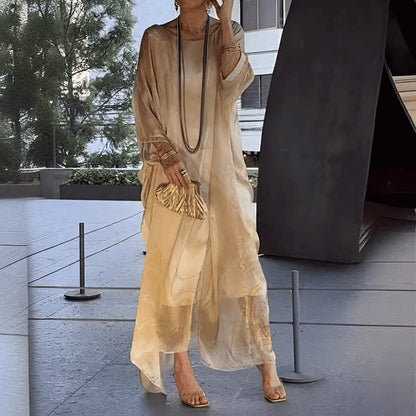 Aileen – robe fluide en chiffon imprimé marbré