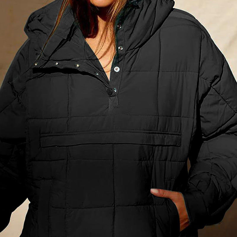 Manteau ample et chaud à capuche pour femmes