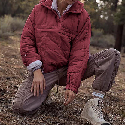 Manteau ample et chaud à capuche pour femmes