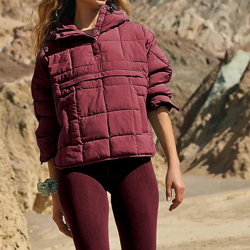 Manteau ample et chaud à capuche pour femmes