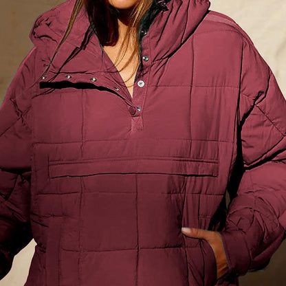 Manteau ample et chaud à capuche pour femmes