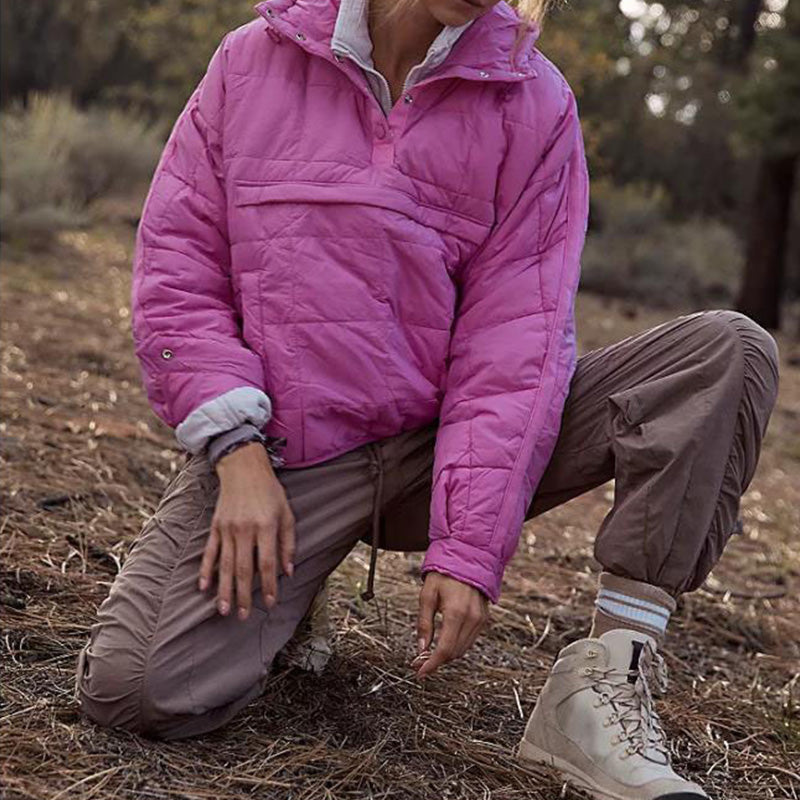 Manteau ample et chaud à capuche pour femmes