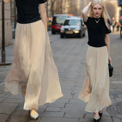 Alizée – pantalon fluide en soie glacée longueur cheville
