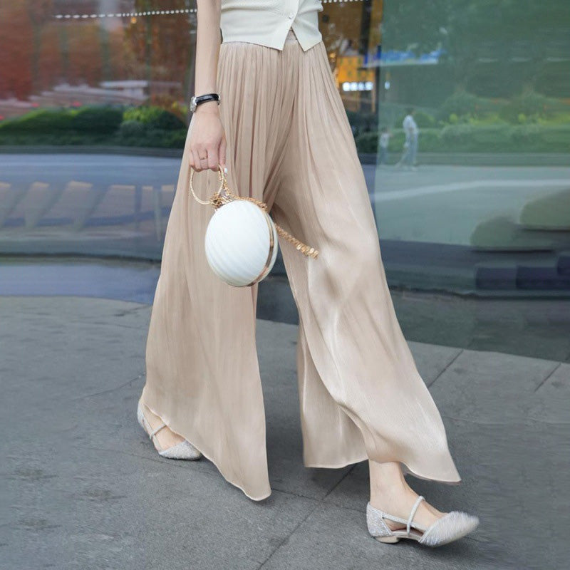 Alizée – pantalon fluide en soie glacée longueur cheville