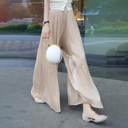 Alizée – pantalon fluide en soie glacée longueur cheville