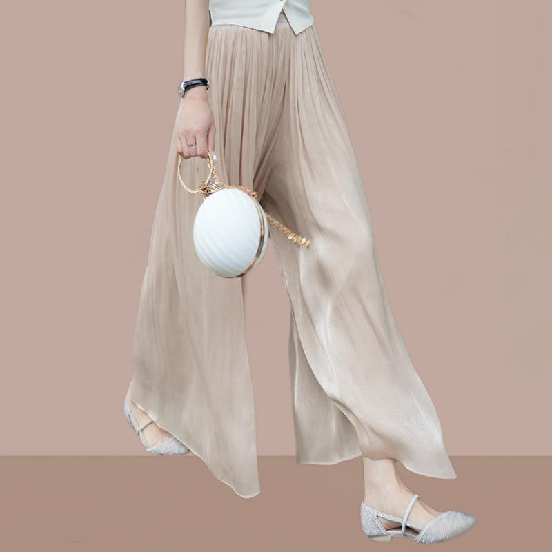 Alizée – pantalon fluide en soie glacée longueur cheville