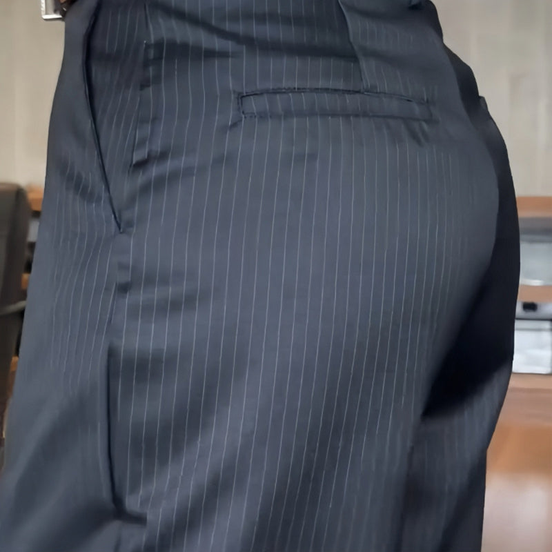Pantalon Tailleur Droit Décontracté Taille Haute pour Femmes