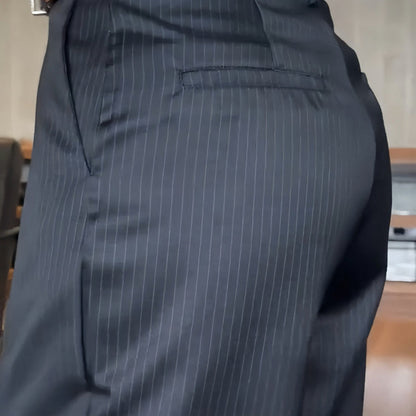 Pantalon Tailleur Droit Décontracté Taille Haute pour Femmes
