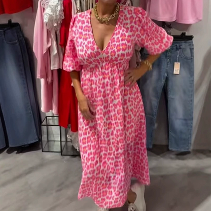 👗✨Robe Imprimée à Col en V pour Femme