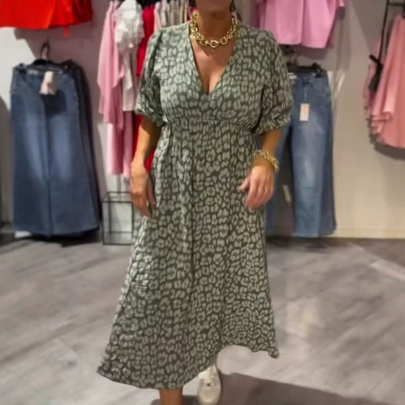 👗✨Robe Imprimée à Col en V pour Femme