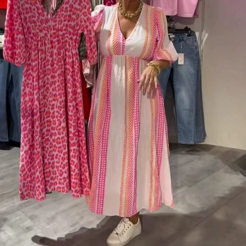 👗✨Robe Imprimée à Col en V pour Femme