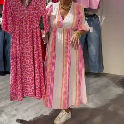 👗✨Robe Imprimée à Col en V pour Femme