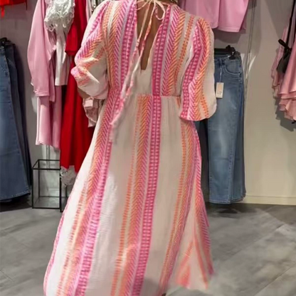 👗✨Robe Imprimée à Col en V pour Femme